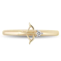 Enchanted Disney Fine Jewelry 10k Yellow Gold Diamond Accent Merida Bow and Arrow Ring