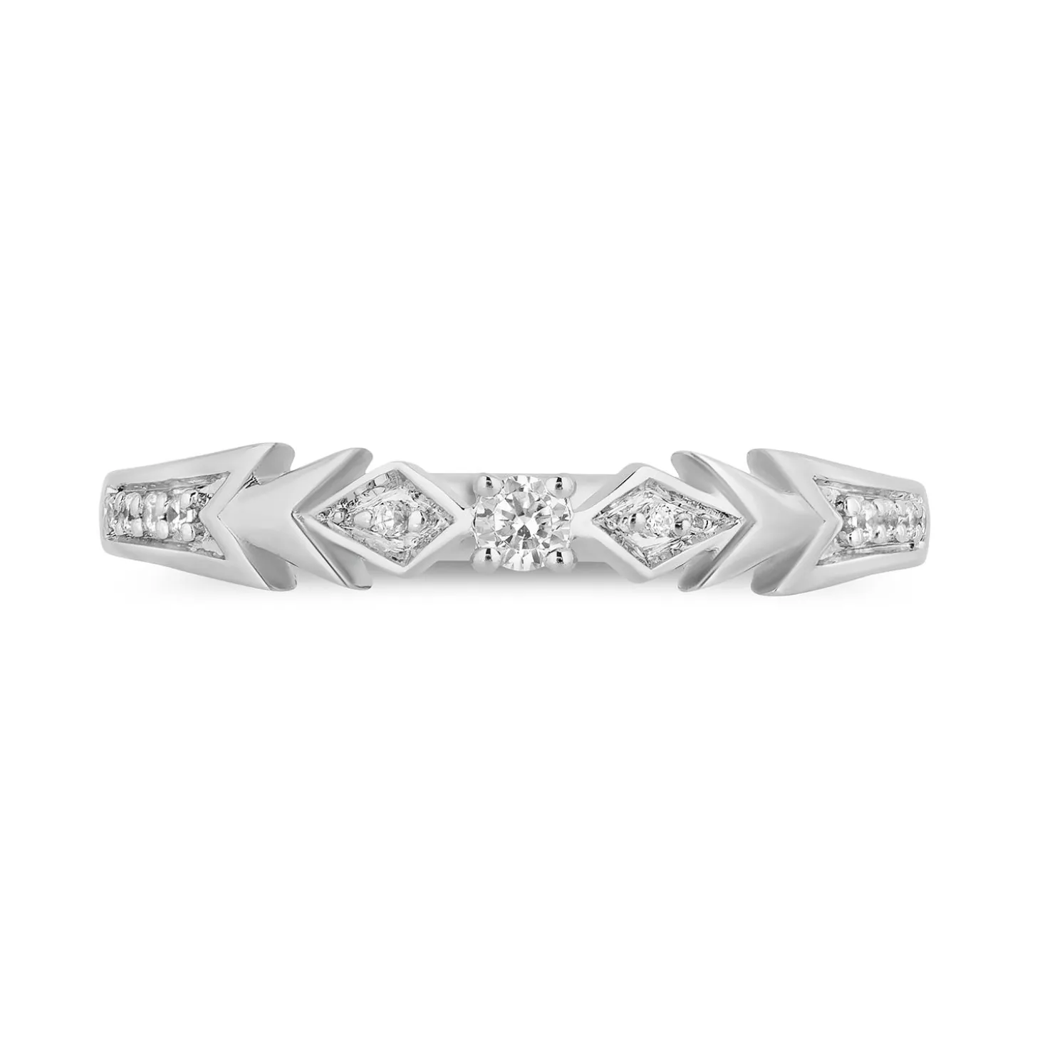 Enchanted Disney Fine Jewelry Sterling Silver and 10K Rose Gold With 1/5 CTTW Diamond Elsa and Anna Duo Stack Ring