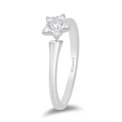 Enchanted Disney Fine Jewelry Sterling Silver with 1/6 CTTW Tinker Bell Promise Ring