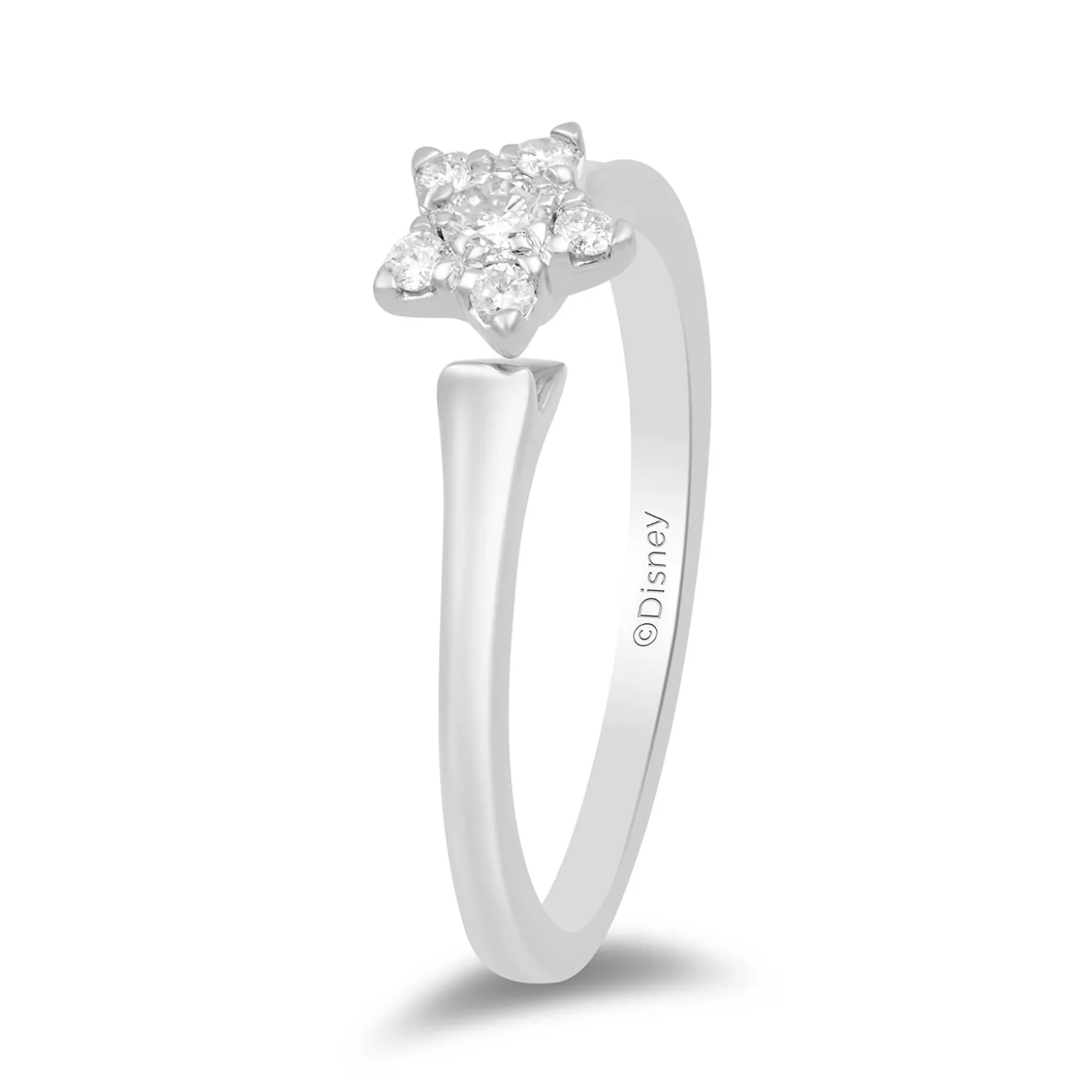 Enchanted Disney Fine Jewelry Sterling Silver with 1/6 CTTW Tinker Bell Promise Ring