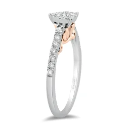 Enchanted Disney Fine Jewelry 10K White Gold and Rose Gold 1/3 CTTW Ariel Shell Engagement Ring