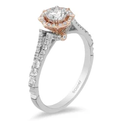 Enchanted Disney Fine Jewelry 14K White Gold and Rose Gold 3/4 CTTW Mulan Engagement Ring