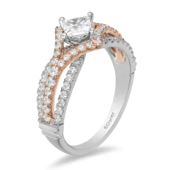 Enchanted Disney Fine Jewelry 14K White Gold and Rose Gold with 1 CTTW Aurora Engagement Ring