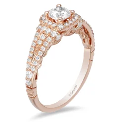 Enchanted Disney Fine Jewelry 14K Rose Gold with 1 CTTW Rapunzel Engagement Ring
