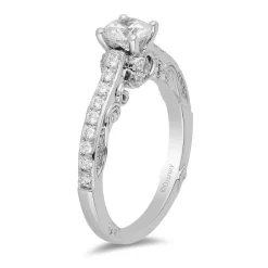 Enchanted Disney Fine Jewelry 14K White Gold with 1 CTTW Diamond Cinderella Engagement Ring