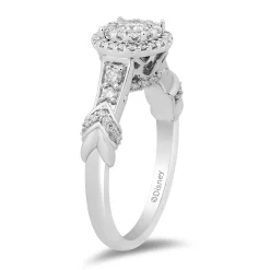 Enchanted Disney Fine Jewelry 14K White Gold with 5/8 CTTW Diamond Majestic Princess Composite Engagement Ring