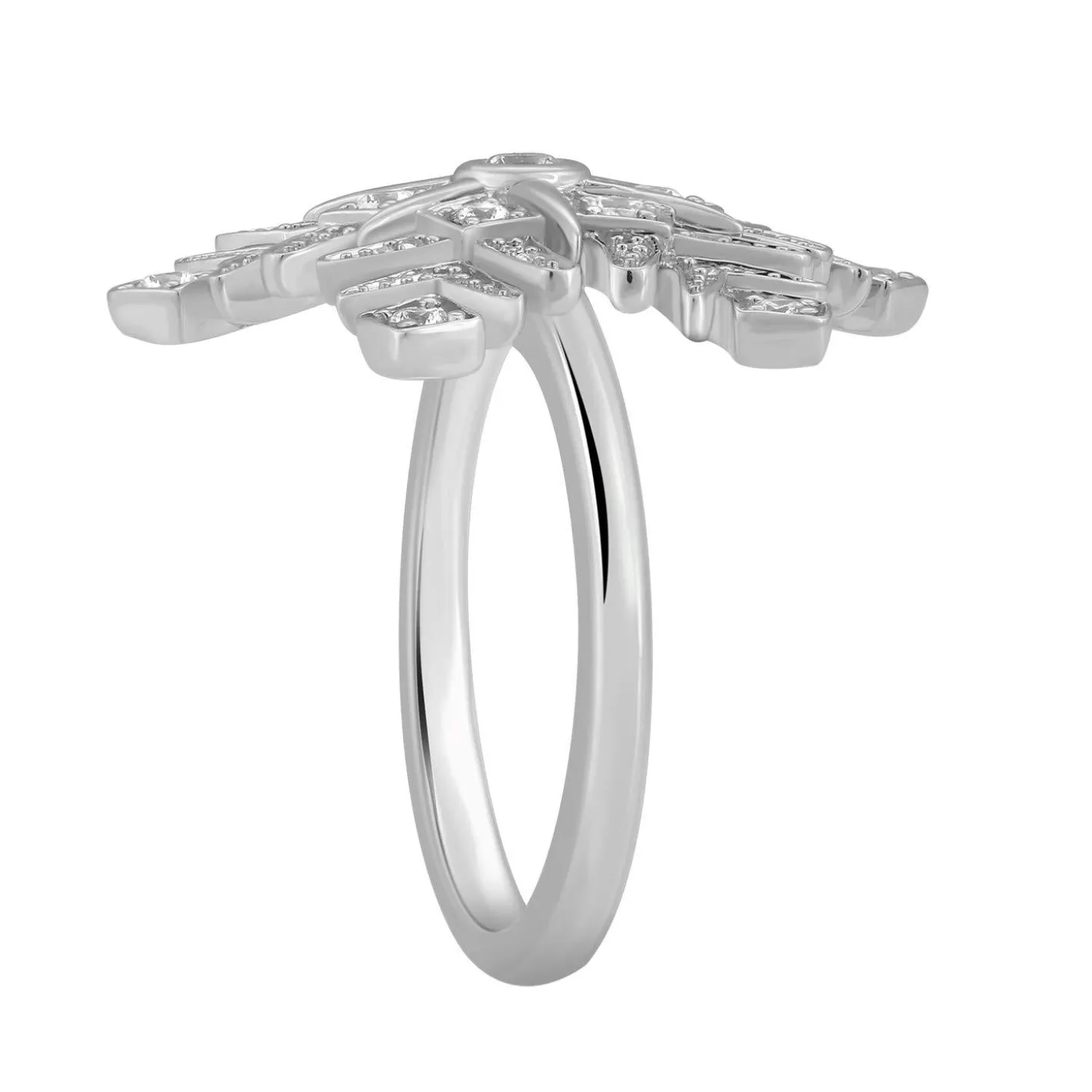 Enchanted Disney Fine Jewelry 14K White Gold with 1/2 CTTW Elsa Snowflake Ring