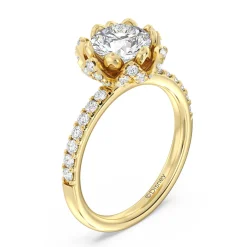 Enchanted Star Lab Grown Diamond 14K Gold Tiana Water Lily Engagement Ring