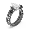 Enchanted Star Lab Grown Diamond 14K Gold Maleficent Rose Engagement Ring Set