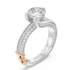Enchanted Star Lab Grown Diamond 14K Gold Snow White Tapered Shank Engagement Ring