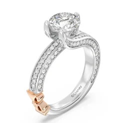 Enchanted Star Lab Grown Diamond 14K Gold Snow White Tapered Shank Engagement Ring