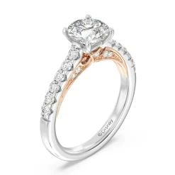Enchanted Star Lab Grown Diamond 14K Gold Aurora Single Row Pave Engagement Ring
