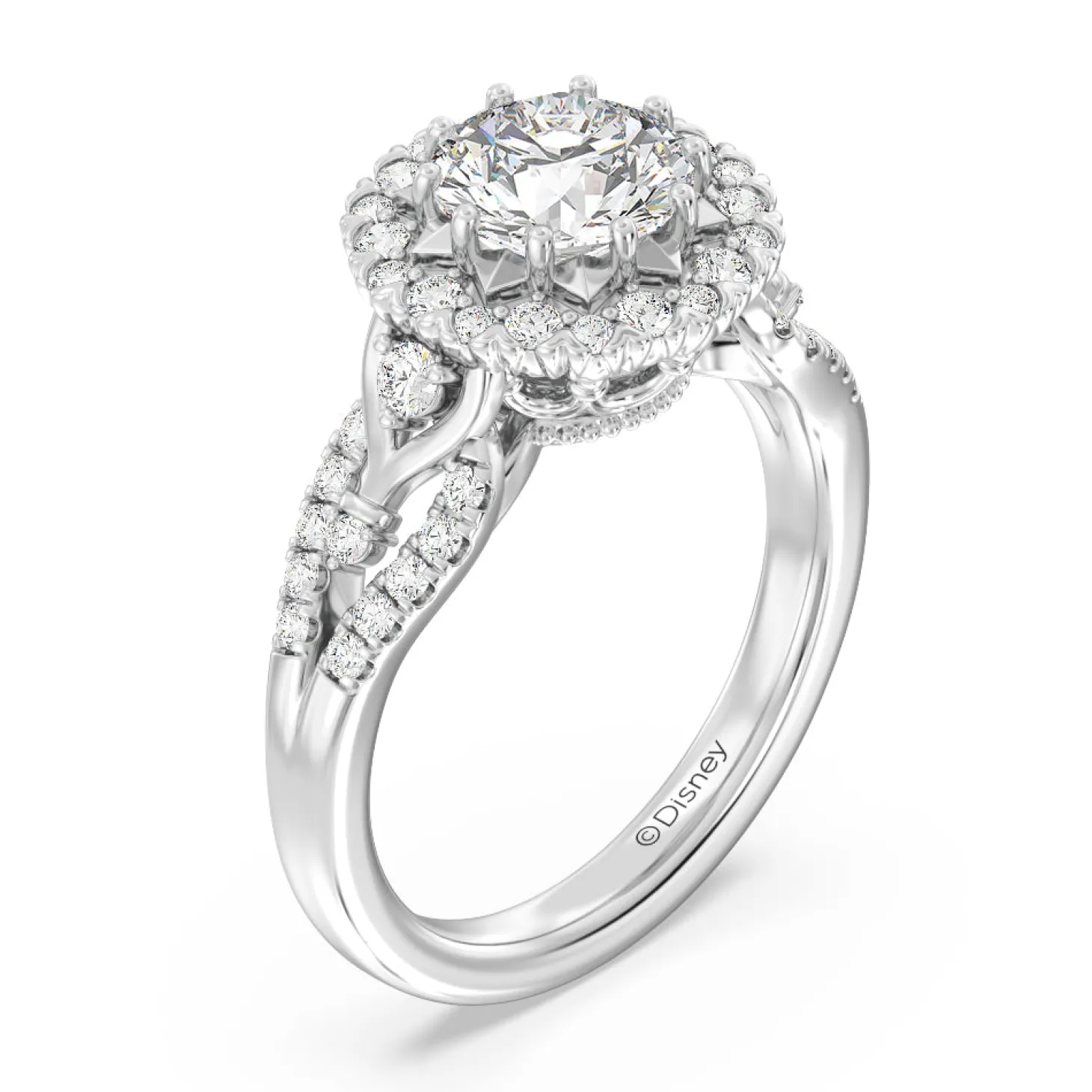 Enchanted Star Lab Grown Diamond 14K Gold Majestic Princess Halo Engagement Ring