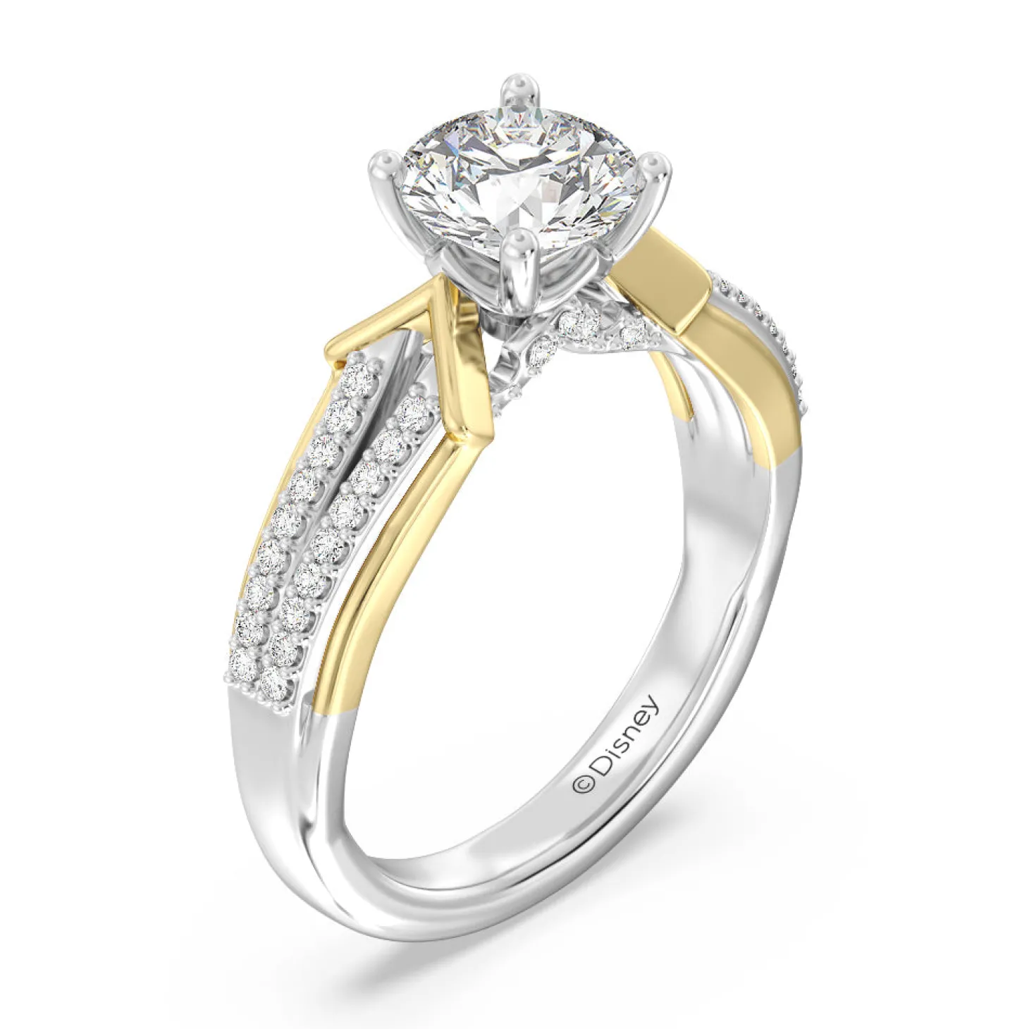 Enchanted Star Lab Grown Diamond 14K Gold Aurora Split Shank Engagement Ring