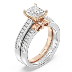 Enchanted Star Lab Grown Diamond 14K Gold  Snow White Bow Engagement Ring Set