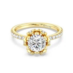 Enchanted Star Lab Grown Diamond 14K Gold Tiana Water Lily Engagement Ring