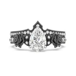 Enchanted Star Lab Grown Diamond 14K Gold Maleficent Rose Engagement Ring Set
