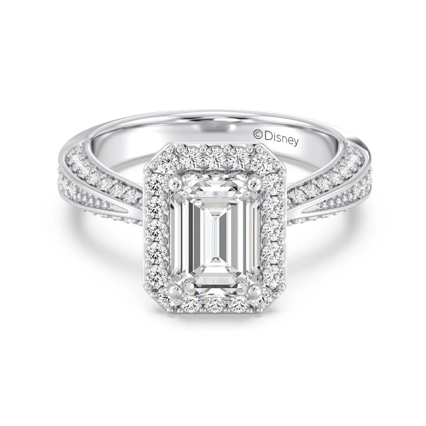Enchanted Star Lab Grown Diamond 14K Gold Majestic Princess Tapered Shank Engagement Ring