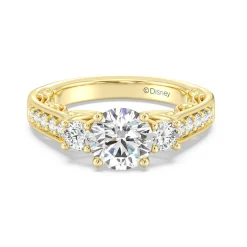 Enchanted Star Lab Grown Diamond 14K Gold Cinderella Three Stone Engagement Ring