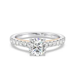 Enchanted Star Lab Grown Diamond 14K Gold Aurora Single Row Pave Engagement Ring