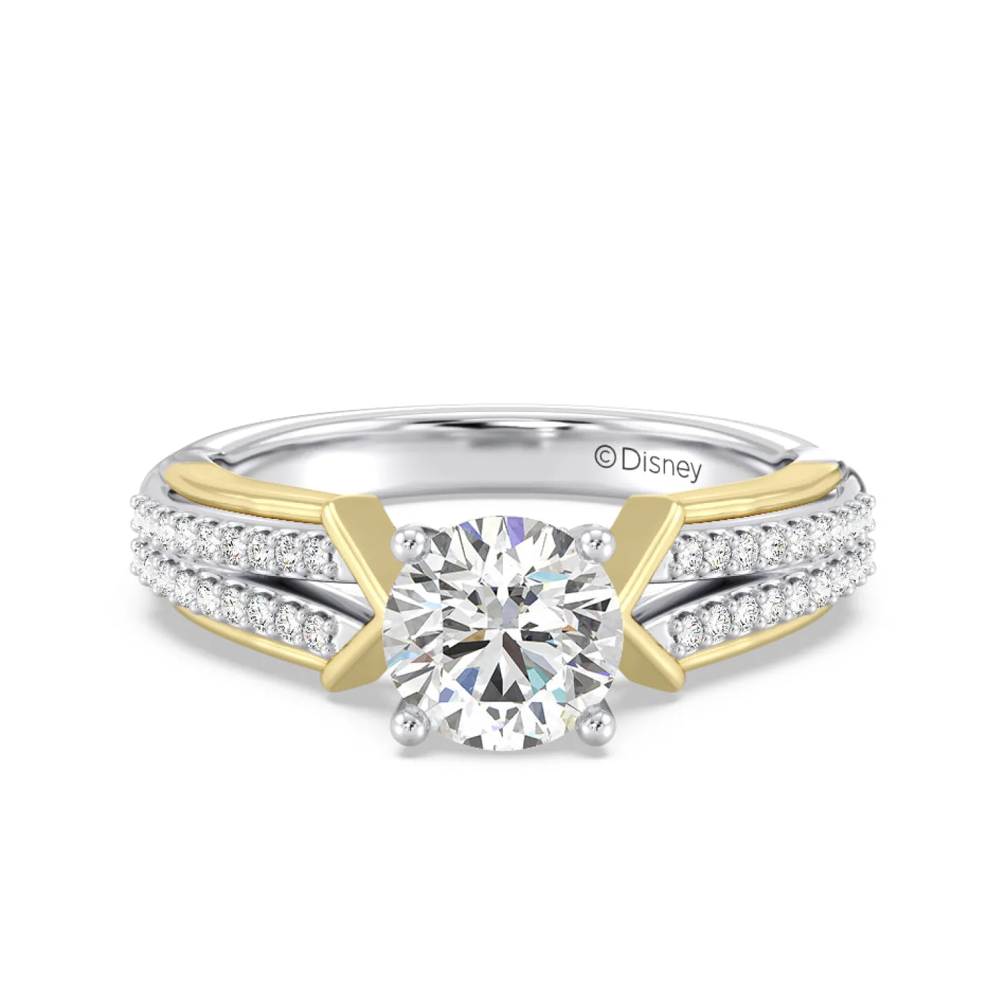 Enchanted Star Lab Grown Diamond 14K Gold Aurora Split Shank Engagement Ring