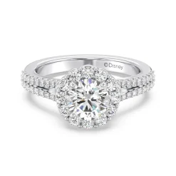 Enchanted Star Lab Grown Diamond 14K Gold Cinderella Split Shank Halo Engagement Ring