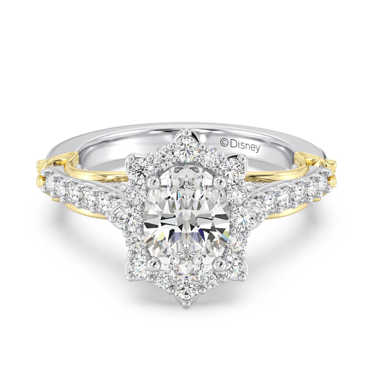 Enchanted Star Lab Grown Diamond 14K Gold Belle Halo Engagement Ring with Rose Gallery