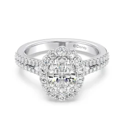 Enchanted Star Lab Grown Diamond 14K Gold Cinderella Split Shank Halo Engagement Ring