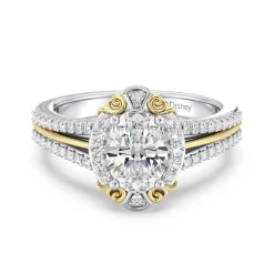 Enchanted Star Lab Grown Diamond 14K Gold Belle Halo Engagement Ring