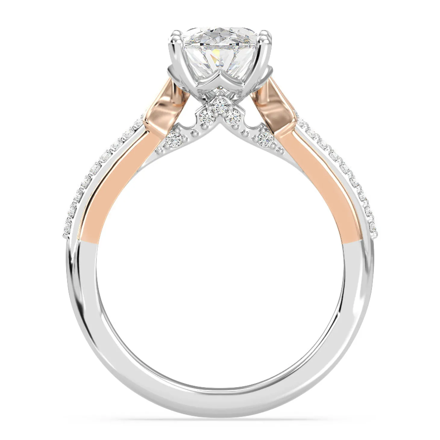 Enchanted Star Lab Grown Diamond 14K Gold Aurora Split Shank Engagement Ring