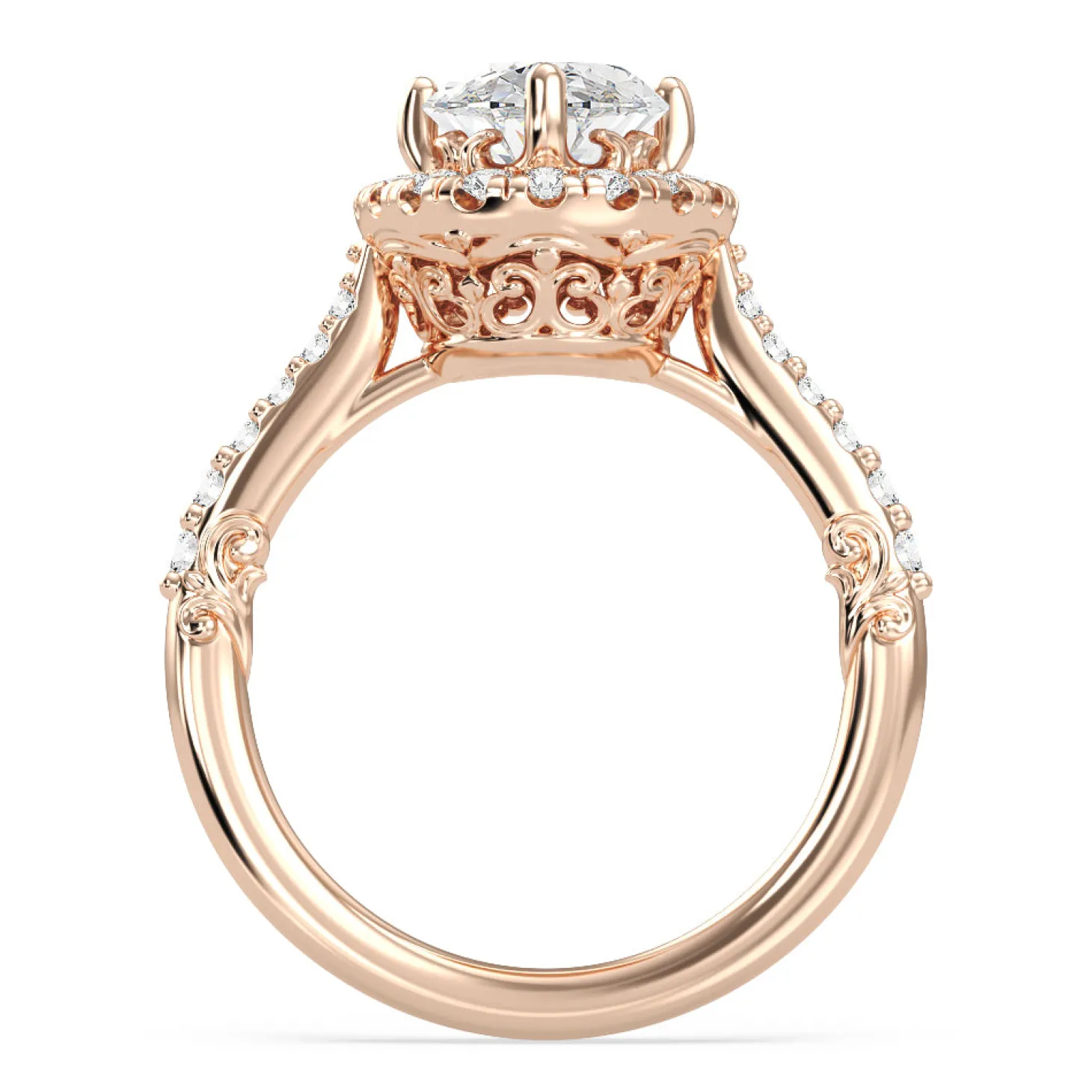 Enchanted Star Lab Grown Diamond 14K Gold Aurora Halo Engagement Ring