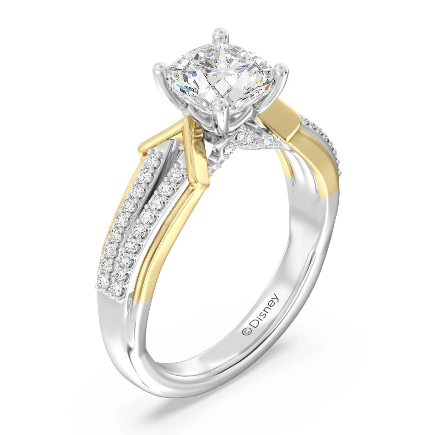 Enchanted Star Lab Grown Diamond 14K Gold Aurora Split Shank Engagement Ring