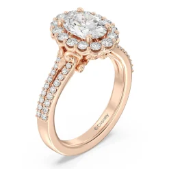 Enchanted Star Lab Grown Diamond 14K Gold Cinderella Split Shank Halo Engagement Ring