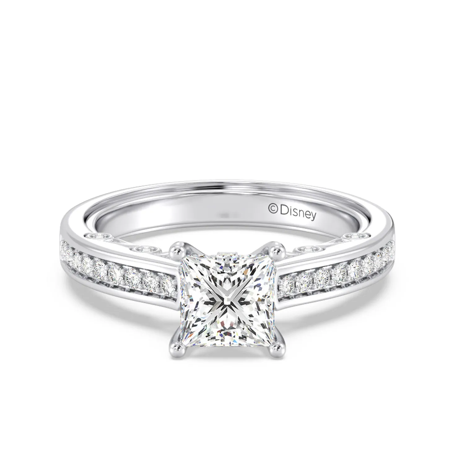 Enchanted Star Lab Grown Diamond 14K Gold Snow White Bow Engagement Ring Set