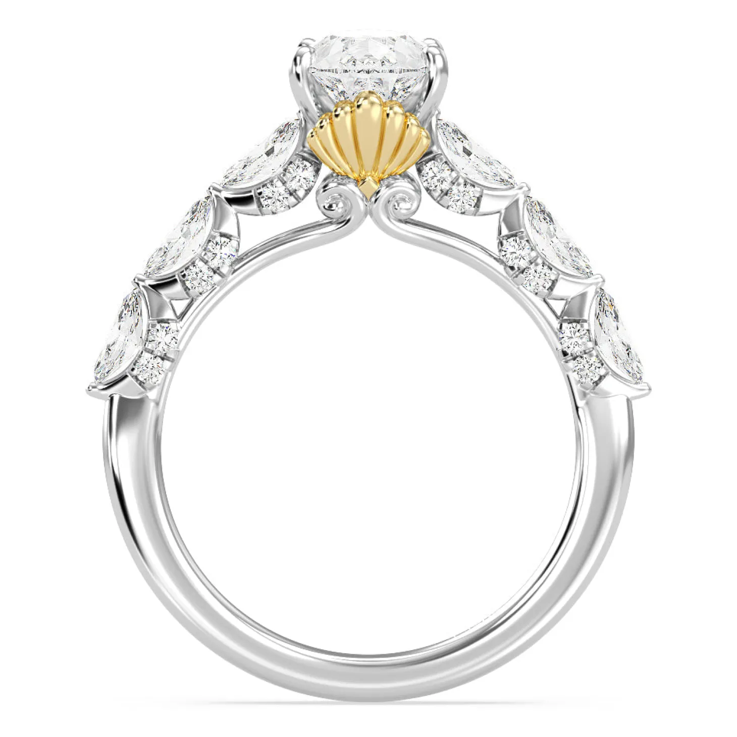 Enchanted Star Lab Grown Diamond 14K Gold Ariel Seashell Engagement Ring