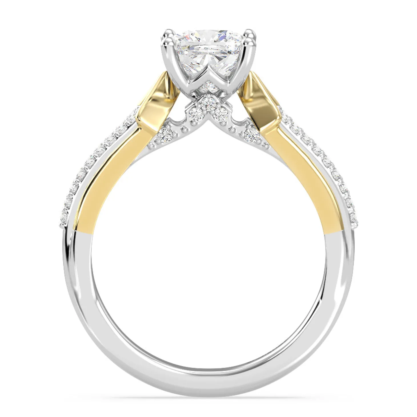 Enchanted Star Lab Grown Diamond 14K Gold Aurora Split Shank Engagement Ring