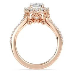 Enchanted Star Lab Grown Diamond 14K Gold Cinderella Split Shank Halo Engagement Ring