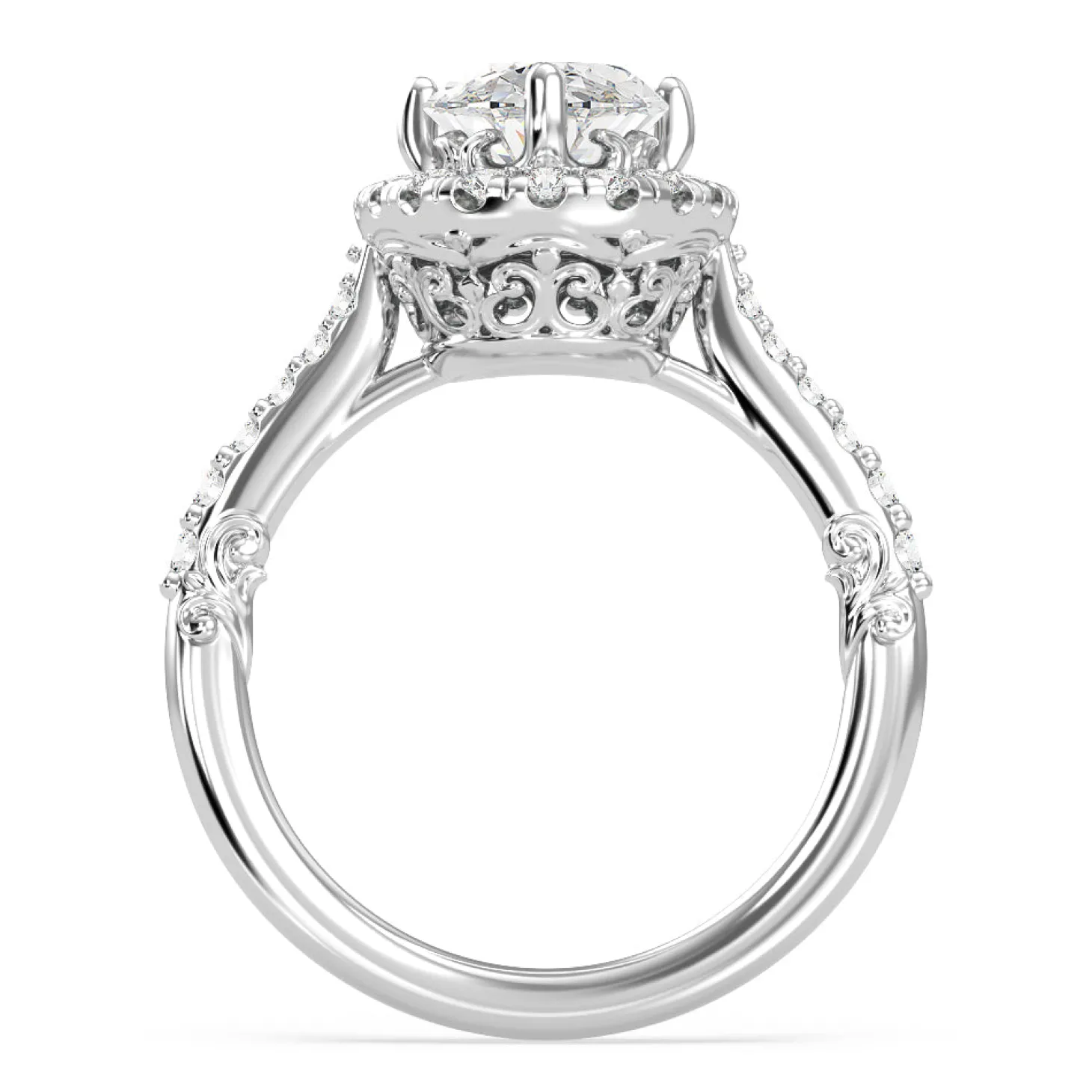 Enchanted Star Lab Grown Diamond 14K Gold Aurora Halo Engagement Ring