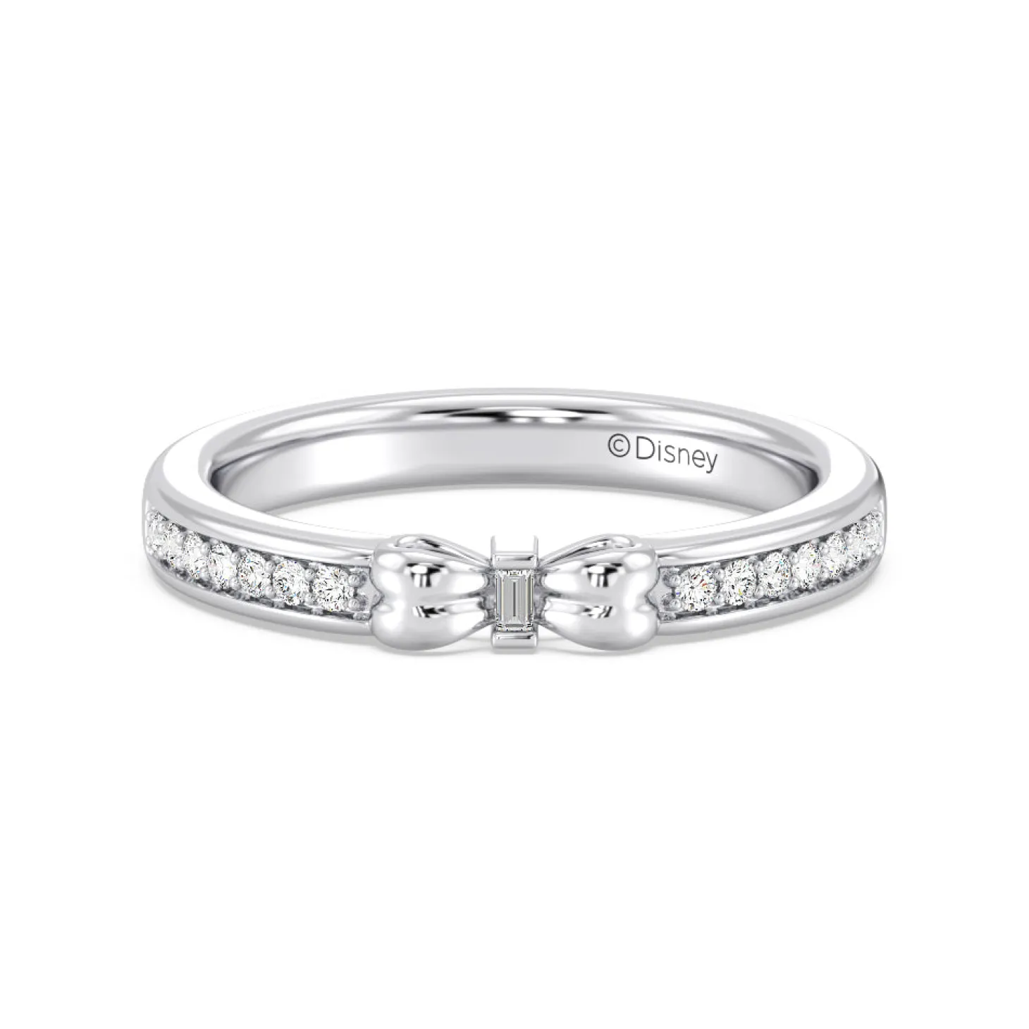 Enchanted Star Lab Grown Diamond 14K Gold Snow White Bow Engagement Ring Set