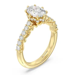 Enchanted Star Lab Grown Diamond 14K Gold Cinderella Filigree Engagement Ring