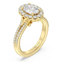 Enchanted Star Lab Grown Diamond 14K Gold Cinderella Split Shank Halo Engagement Ring
