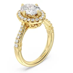 Enchanted Star Lab Grown Diamond 14K Gold Aurora Halo Engagement Ring