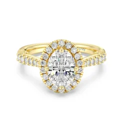 Enchanted Star Lab Grown Diamond 14K Gold Aurora Halo Engagement Ring