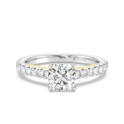 Enchanted Star Lab Grown Diamond 14K Gold Aurora Single Row Pave Engagement Ring