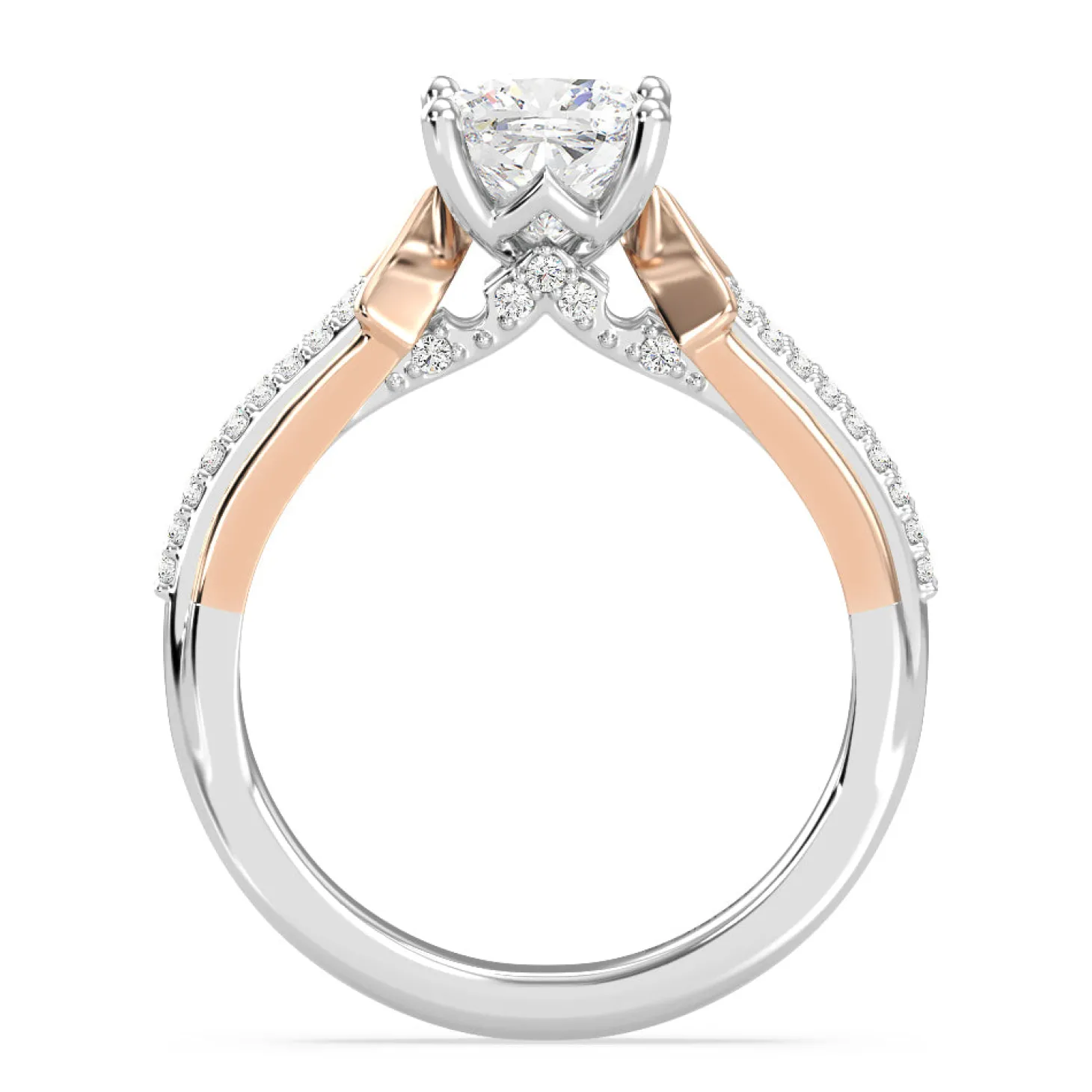 Enchanted Star Lab Grown Diamond 14K Gold Aurora Split Shank Engagement Ring