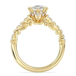 Enchanted Star Lab Grown Diamond 14K Gold Cinderella Filigree Engagement Ring