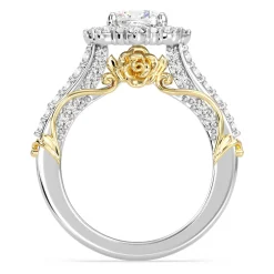 Enchanted Star Lab Grown Diamond 14K Gold Belle Halo Engagement Ring with Rose Gallery