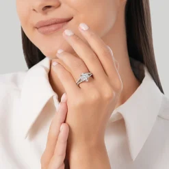 Enchanted Star Lab Grown Diamond 14K Gold Belle Halo Engagement Ring