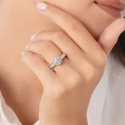 Enchanted Star Lab Grown Diamond 14K Gold Aurora Double Shank Engagement Ring