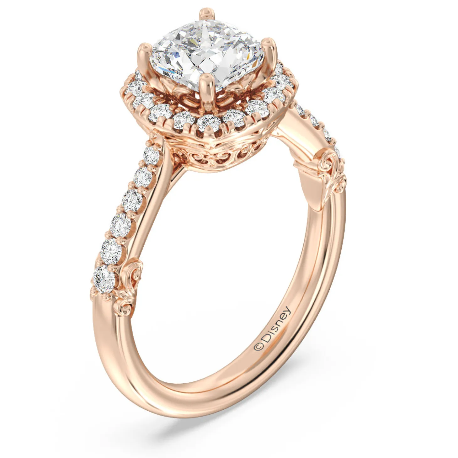 Enchanted Star Lab Grown Diamond 14K Gold Aurora Halo Engagement Ring